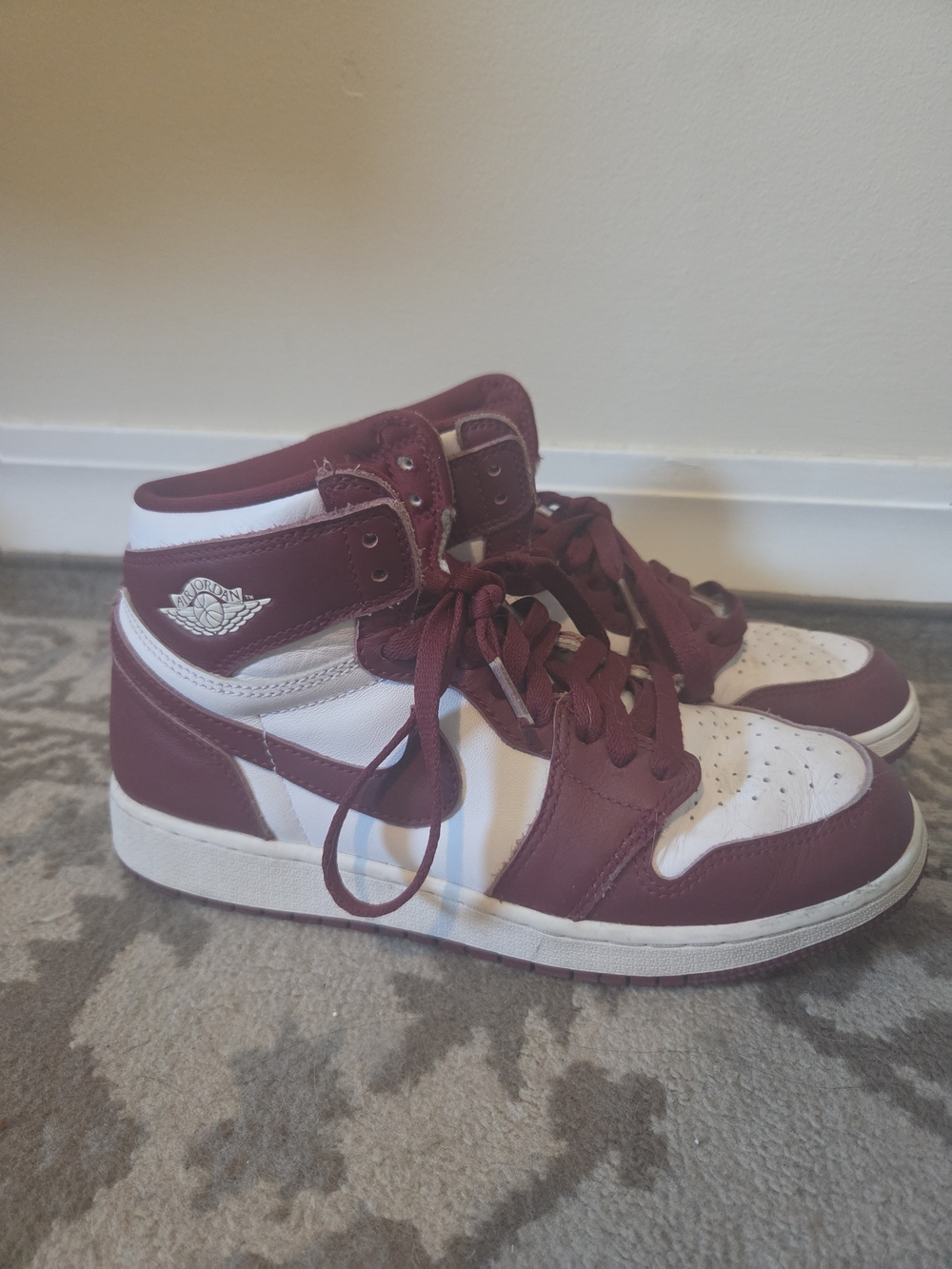 Nike Air Jordan 1 Mid Burgundy White Sneakers